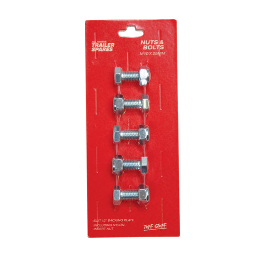 M10 x 25mm Nylon Insert Nuts & Bolts