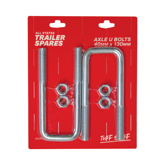 U Bolt 40mmx130mm Square inc Nut (2 per pack)