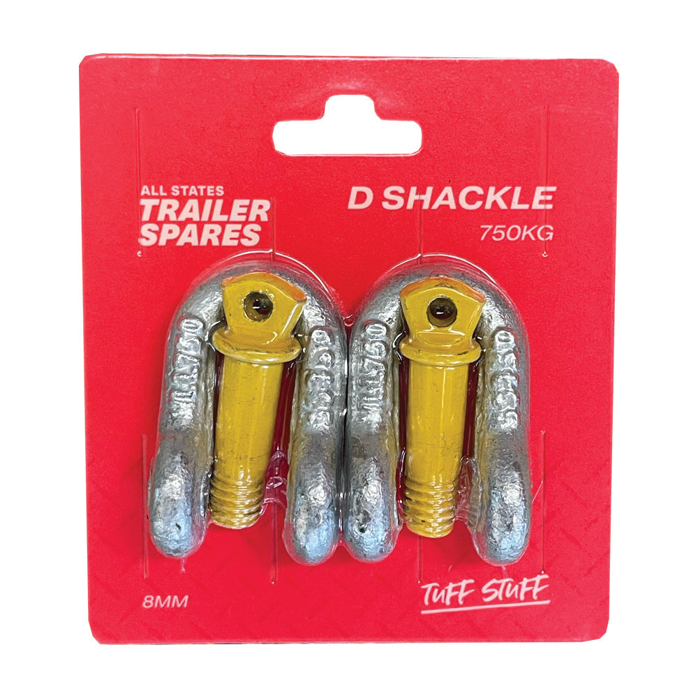 D Shackle 8mm 750kg Galvanised (2 per pack)