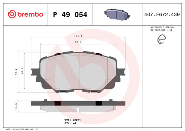 BREMBO BRAKE PAD - mazda/fiat FRONT