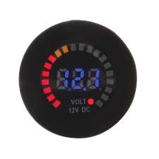 VOLTMETER WITH INDICATOR 5-15v BLUE LED 29mm DIAMETER