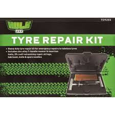 TYRE REPAIR KIT T HANDLE TOOL REAMER ROD GLUE & STRINGS