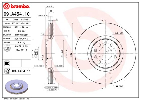 BREMBO BRAKE DISC - front OPEL 321mm