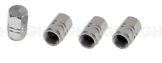 Tyre Valve Caps Alloy 4Pc Silver